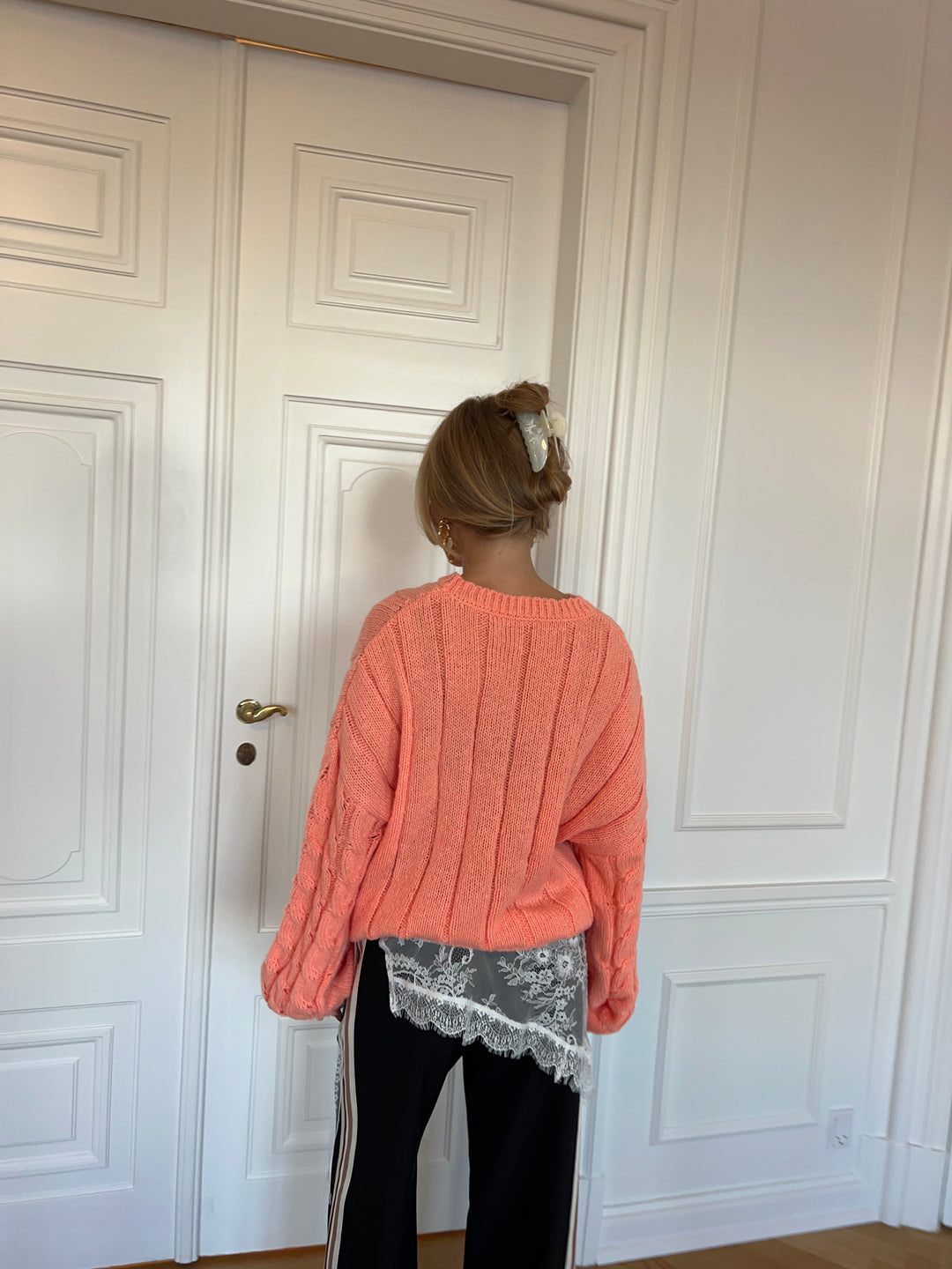 Anora chunky knit sweater - Peach
