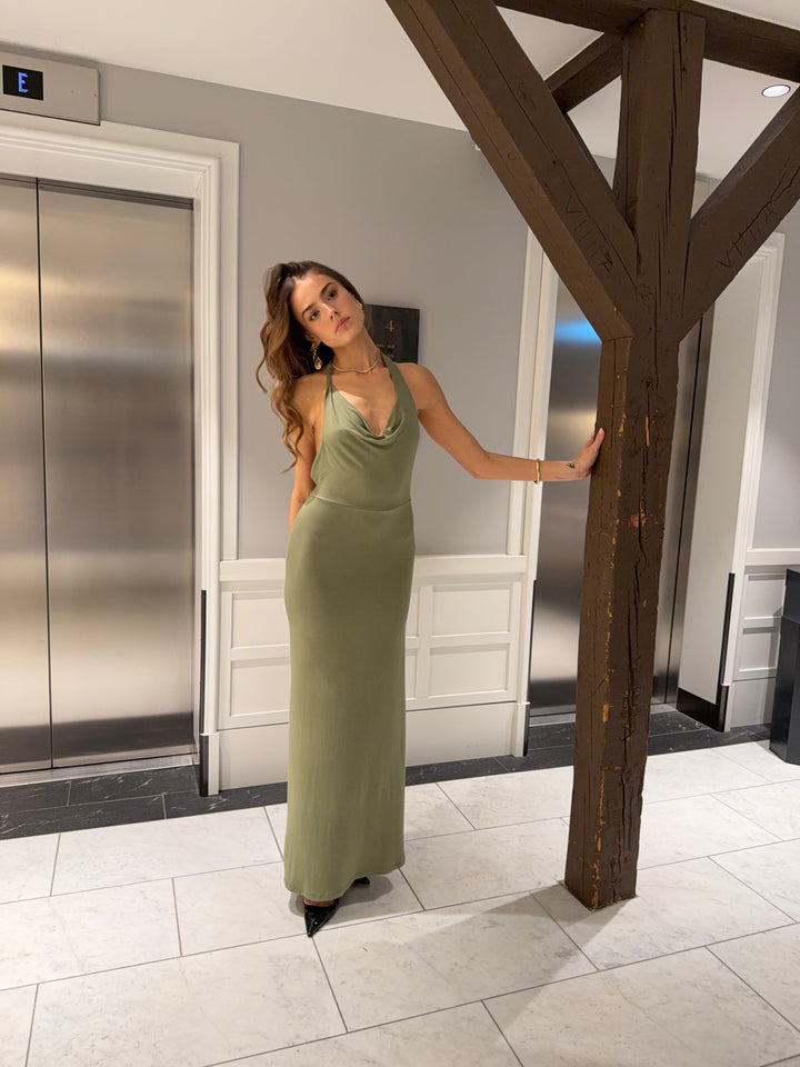 Gela open-back maxi dress - Sage