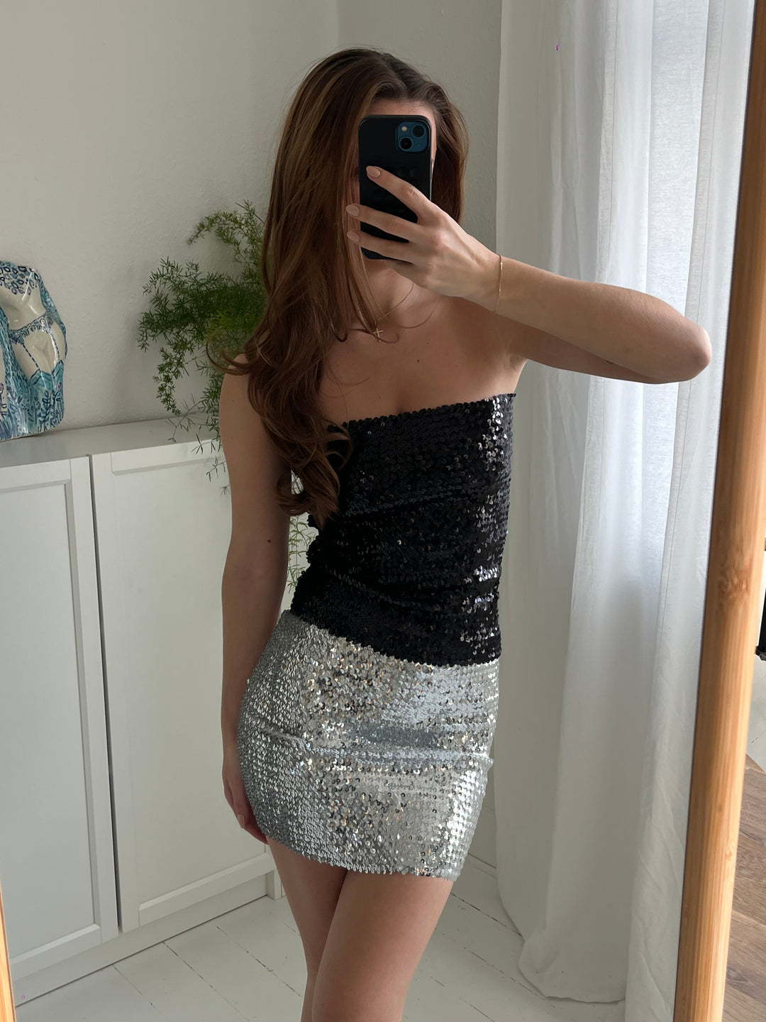 Sigrid glitter top/bottom - Silver