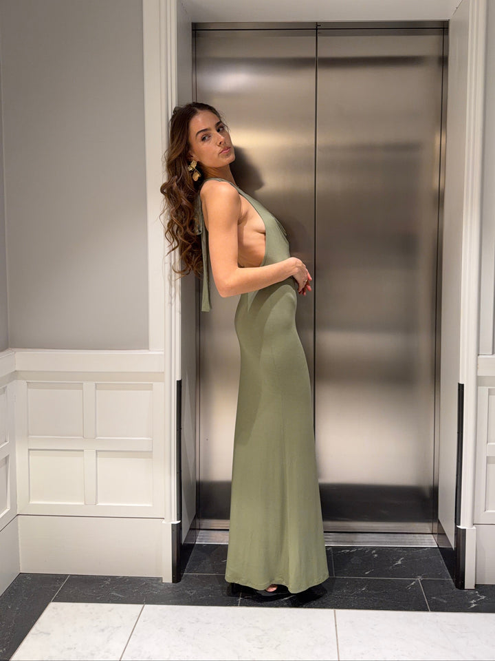 Gela open-back maxi dress - Sage