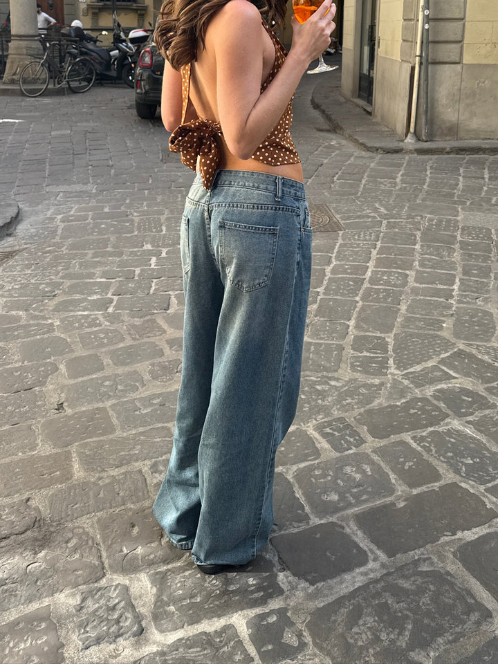 Maddy low waisted jeans - Medium blue