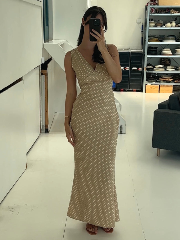 Vida polka dot dress - Beige