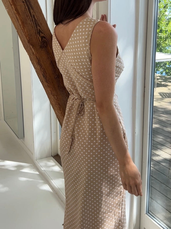 Vida polka dot dress - Beige