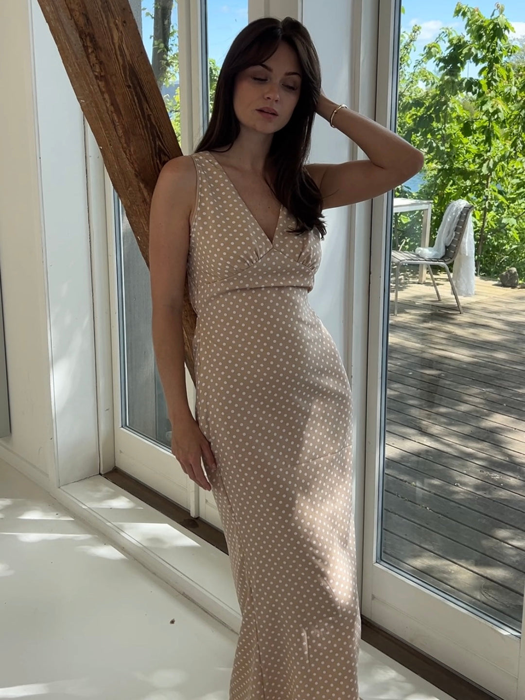 Vida polka dot dress - Beige
