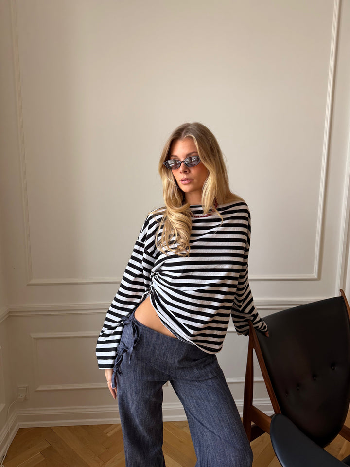 Ida striped polo shirt - Black/white