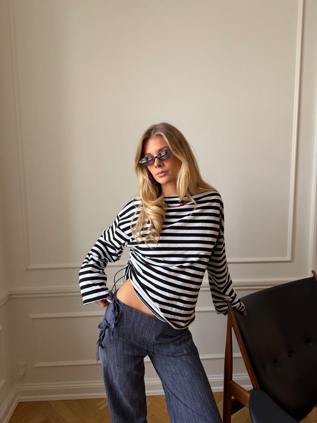 Ida striped polo shirt - Black/white