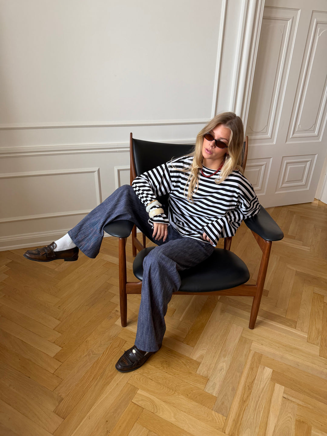 Ida striped polo shirt - Black/white