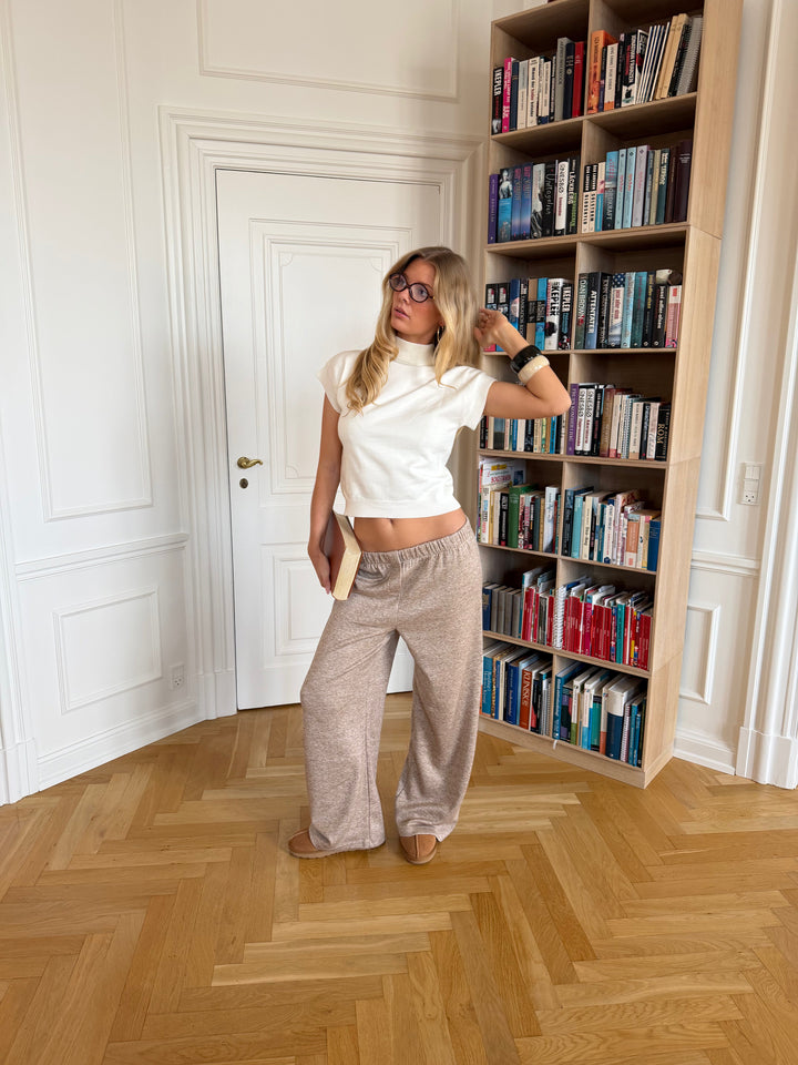 Elena loose pants - Brown mélange