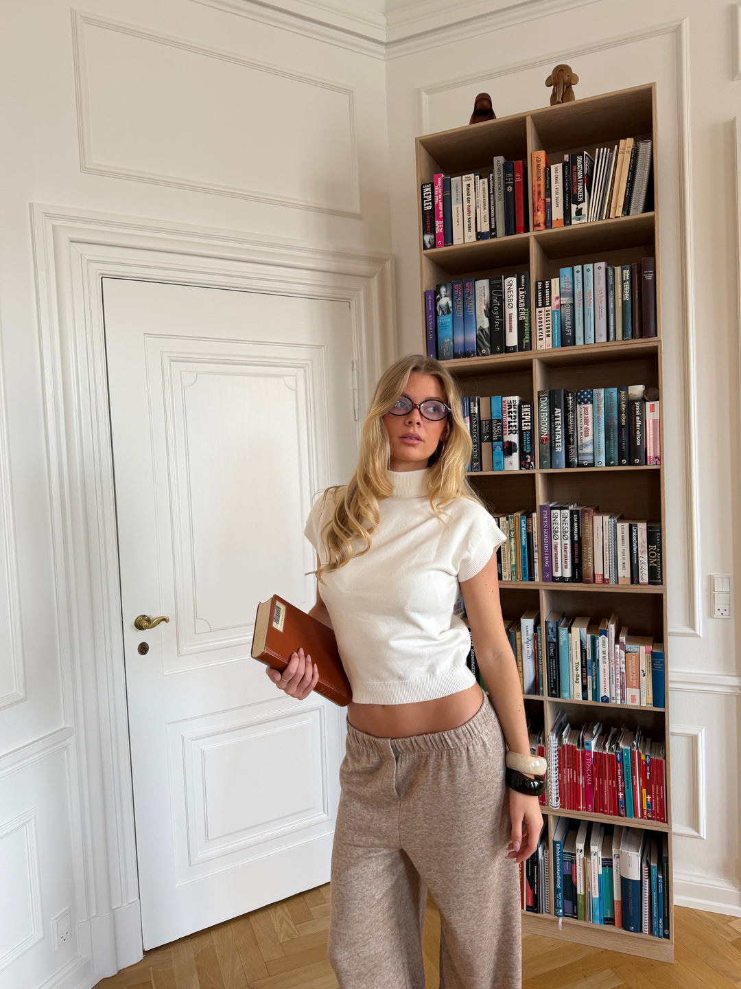 Elena loose pants - Brown mélange