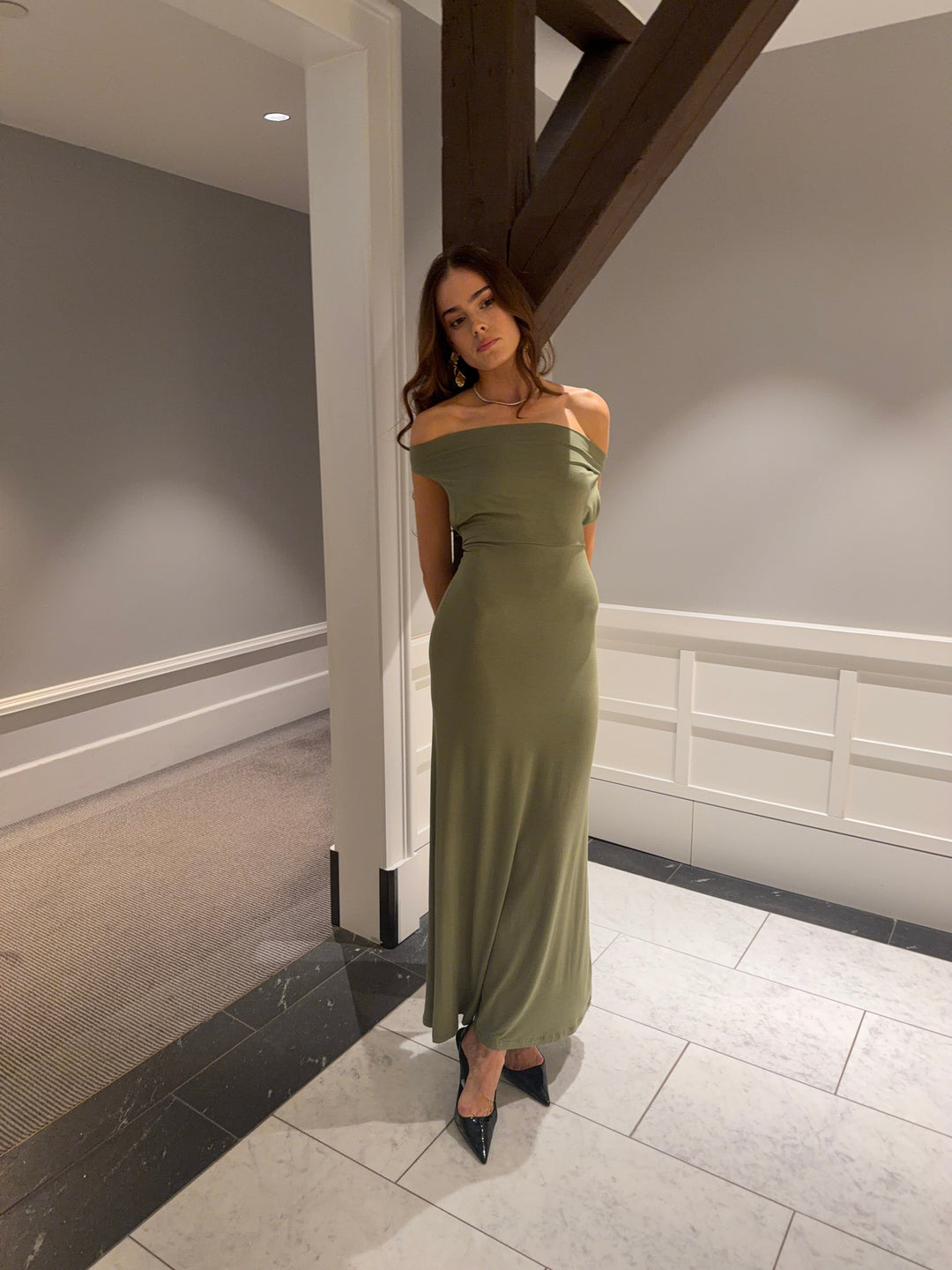 Gela open-back maxi dress - Sage