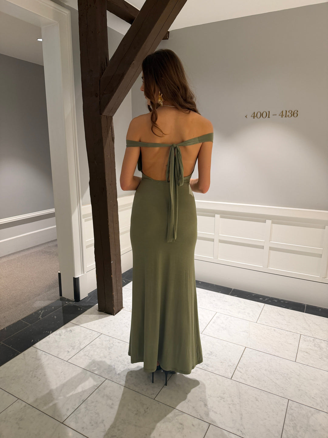Gela open-back maxi dress - Sage