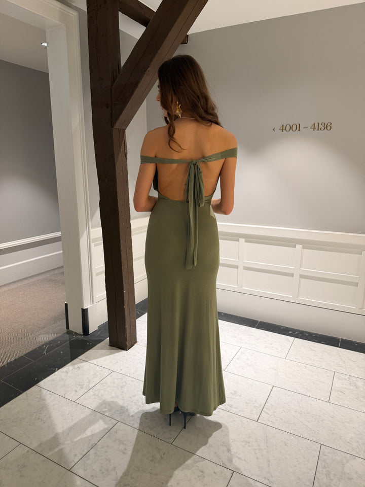 Gela open-back maxi dress - Sage