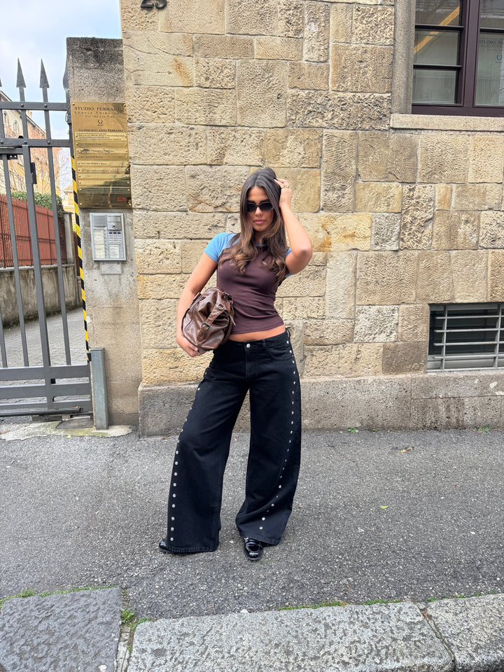 Gyda studded loose jeans - Black