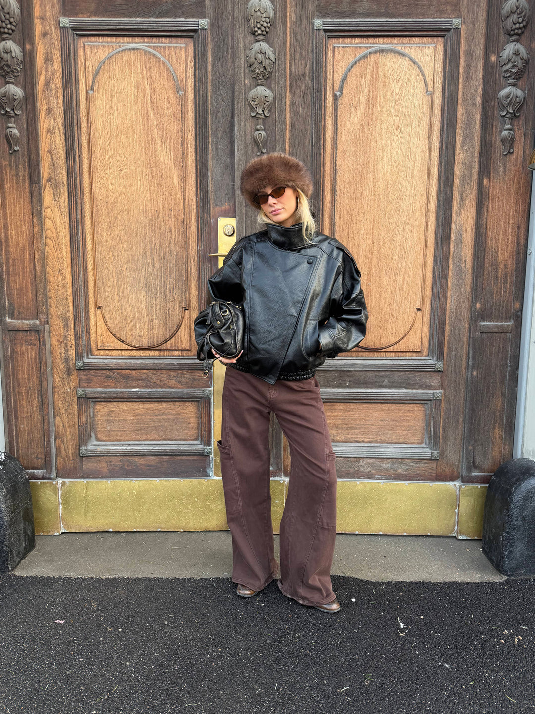 Linea Pu High Neck Jacket - Black