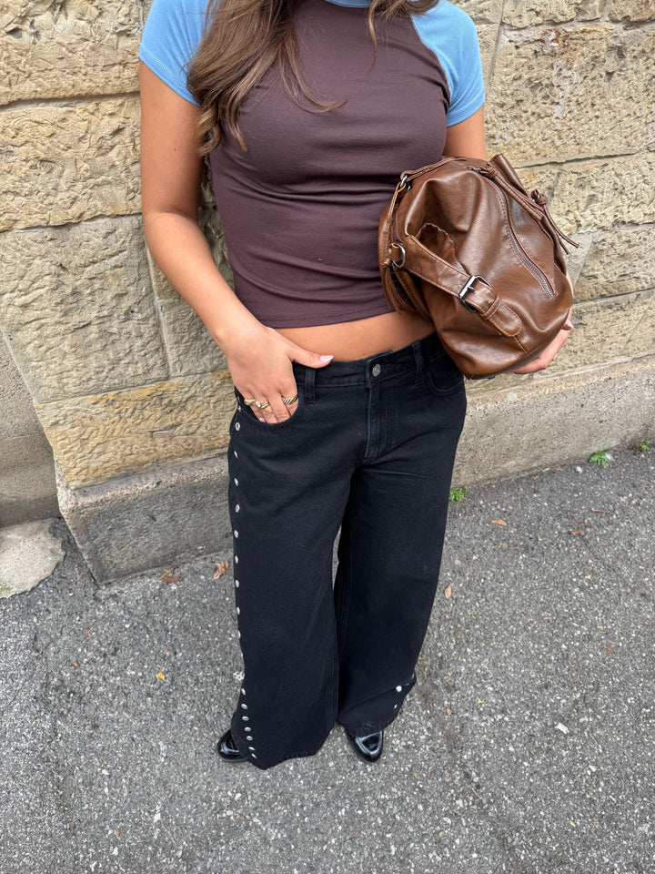 Gyda studded loose jeans - Black