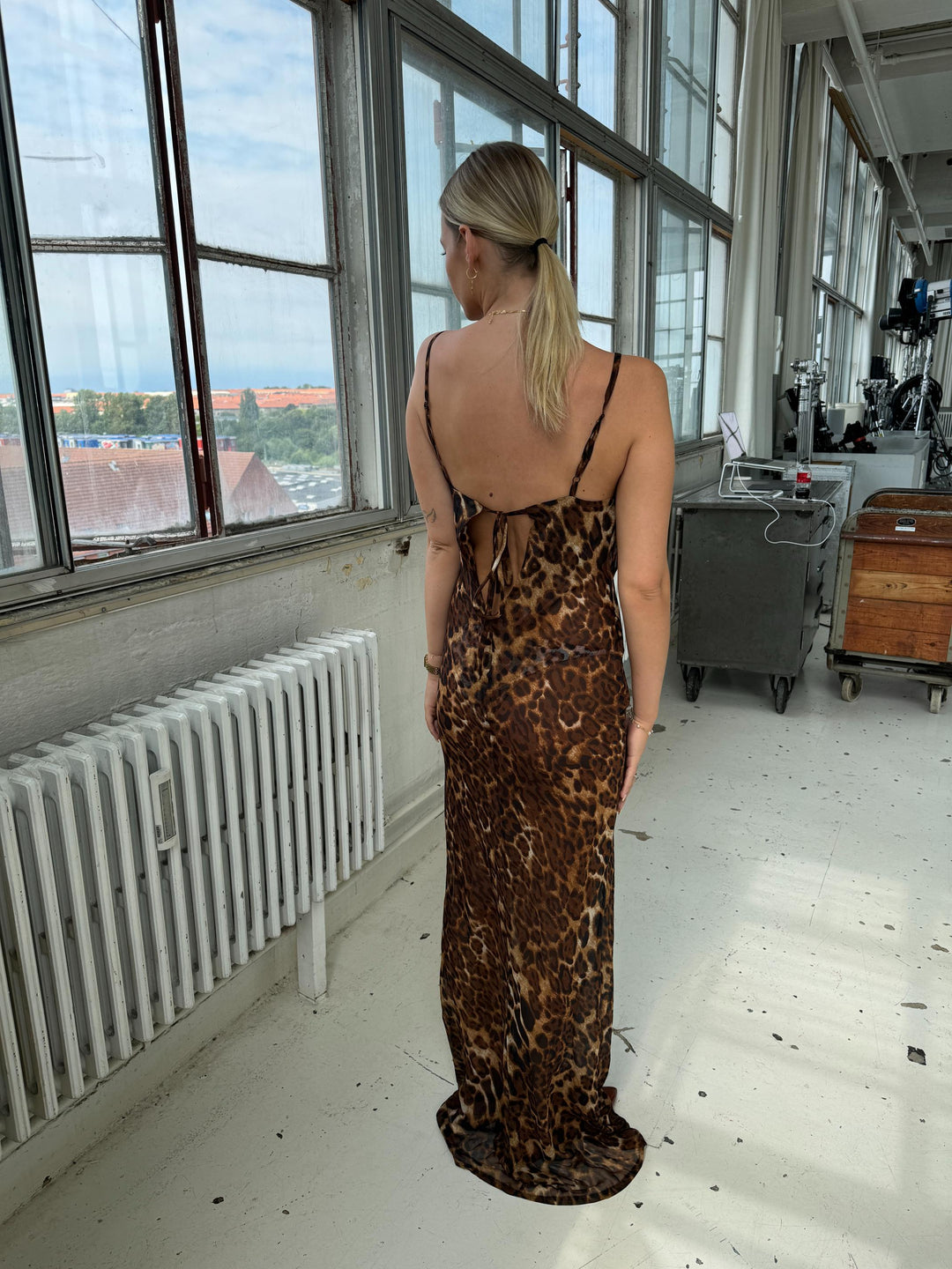 Mocca Leopard Maxi Kleid