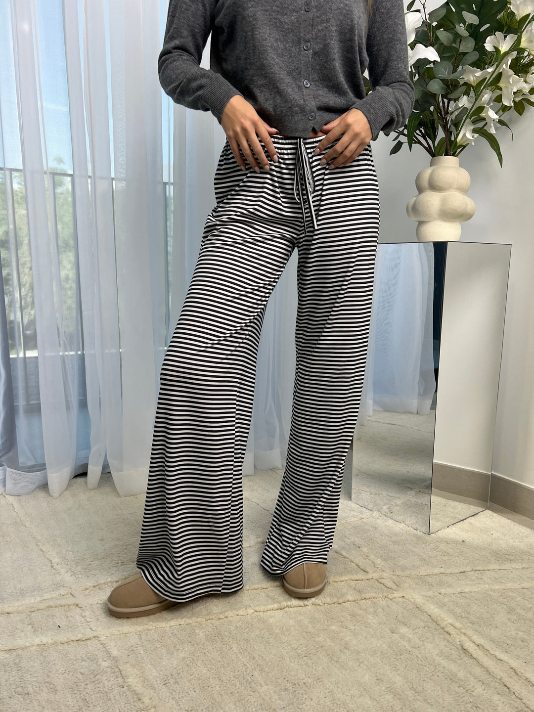 Kaya striped pants - Black/White