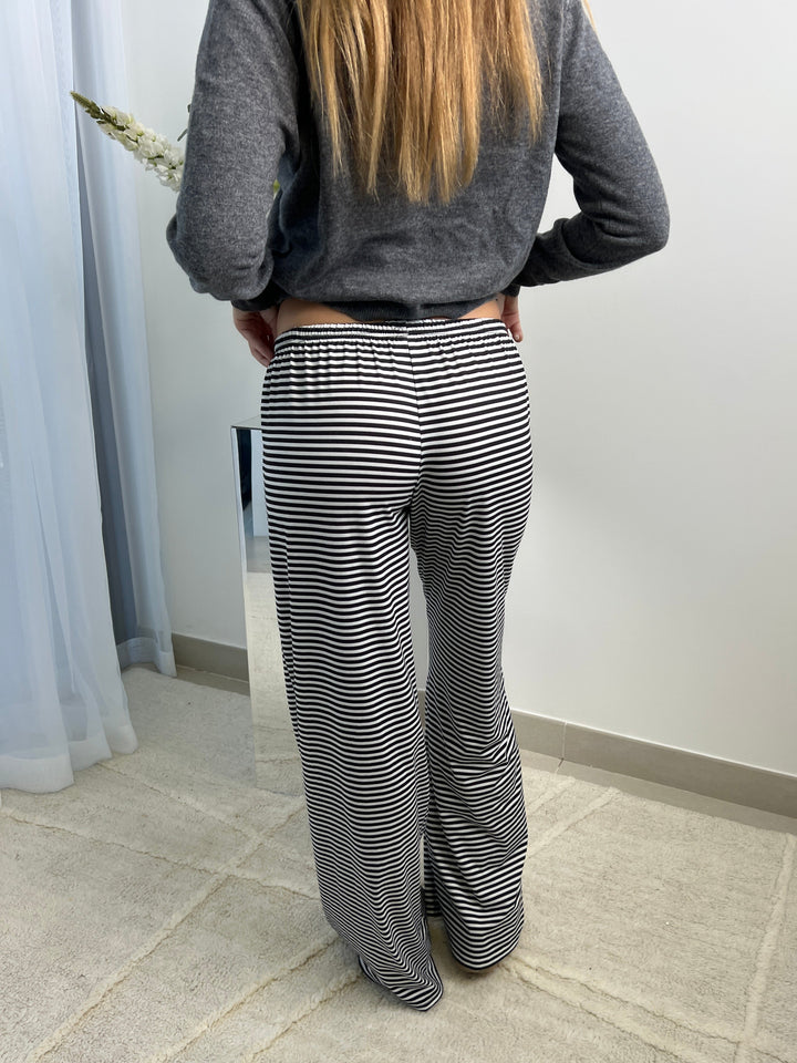 Kaya striped pants - Black/White