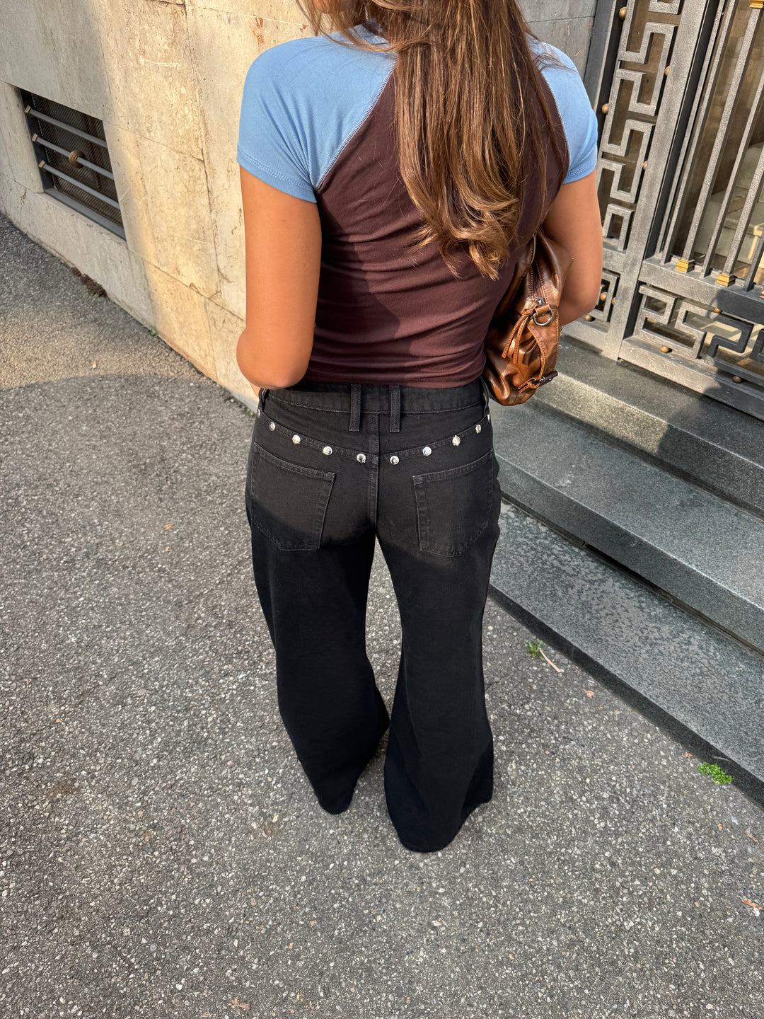 Gyda studded loose jeans - Black