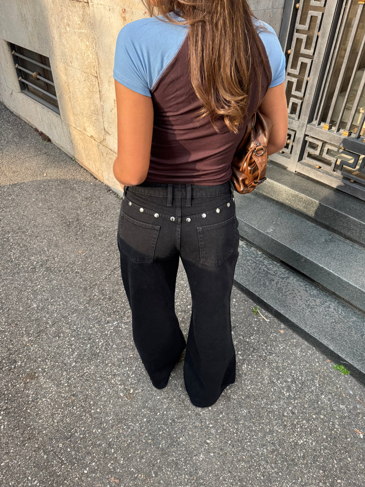 Gyda studded loose jeans - Black