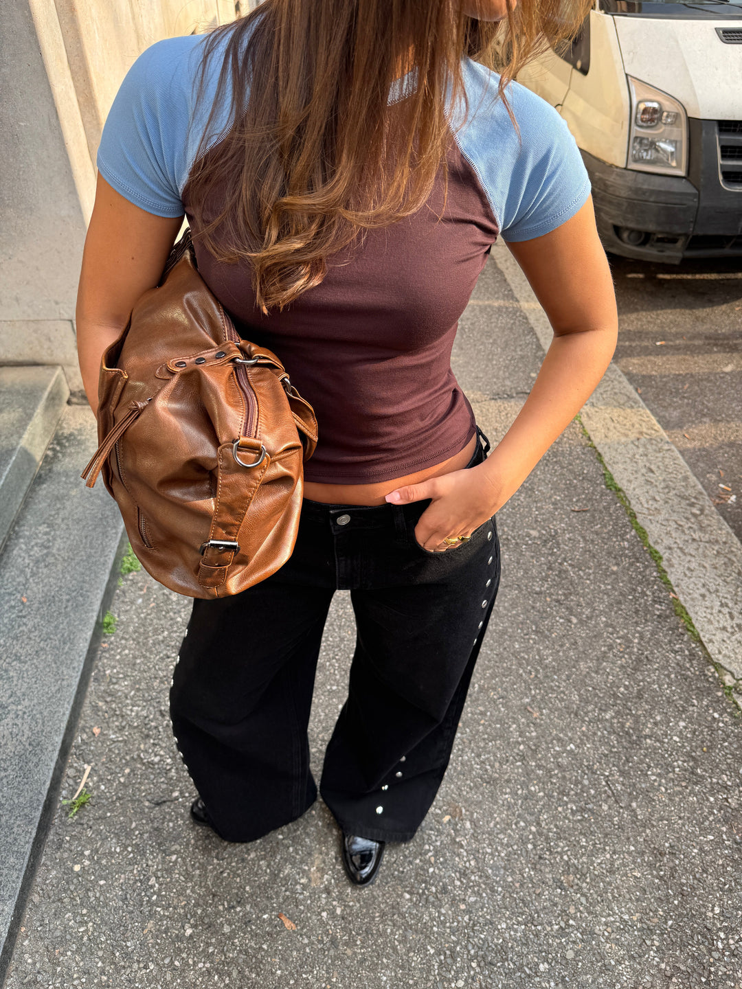 Gyda studded loose jeans - Black