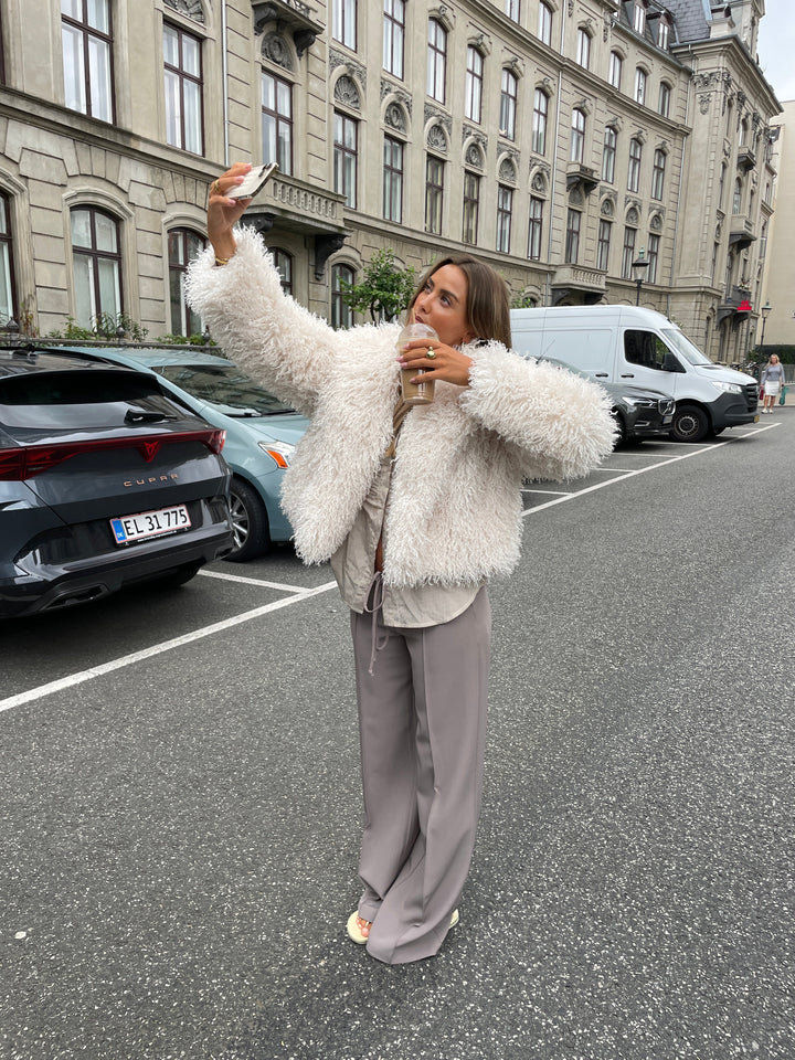 Mina fur jacket - Sand colored