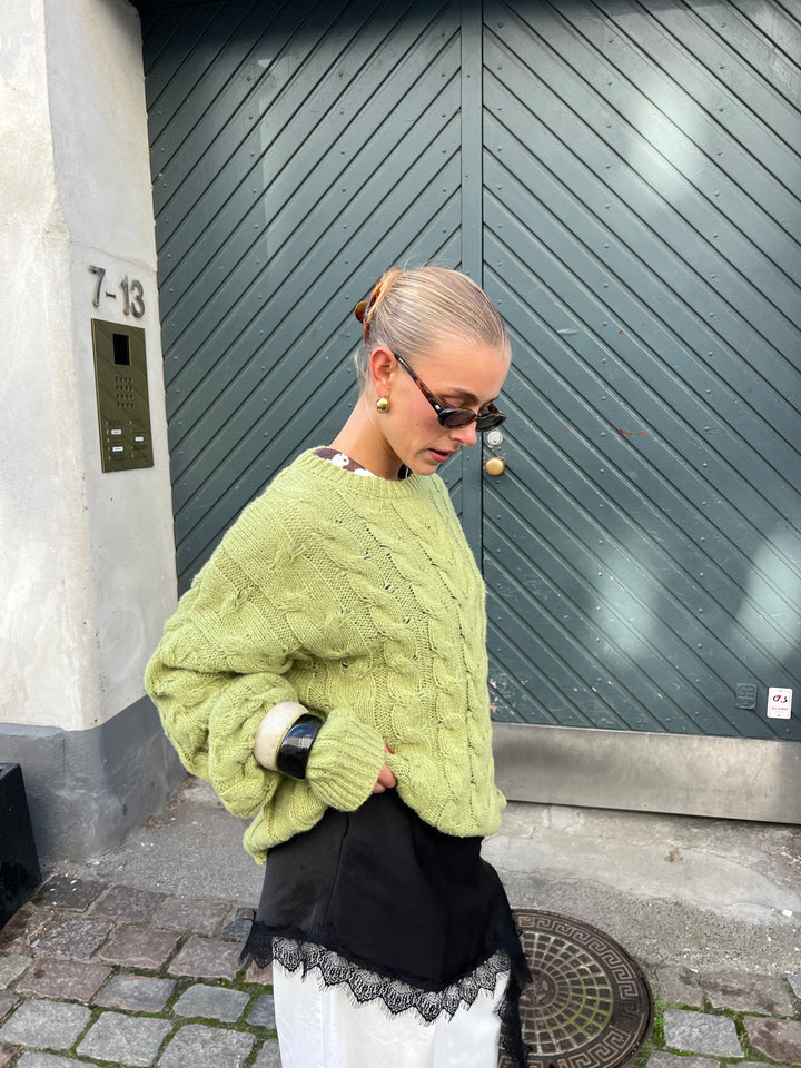 Anora chunky knit sweater - Lime green