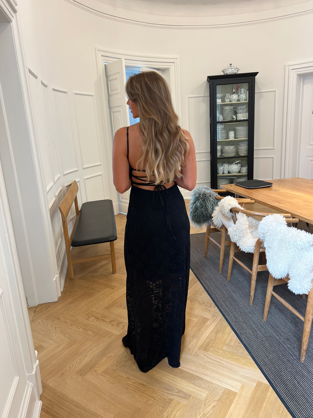 Oura maxi lace dress - Black