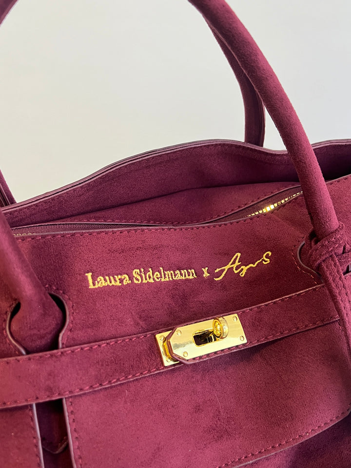 Laura Sidelmann Elina suede bag - Wine red