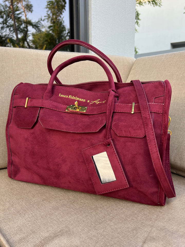 Laura Sidelmann Elina suede bag - Wine red