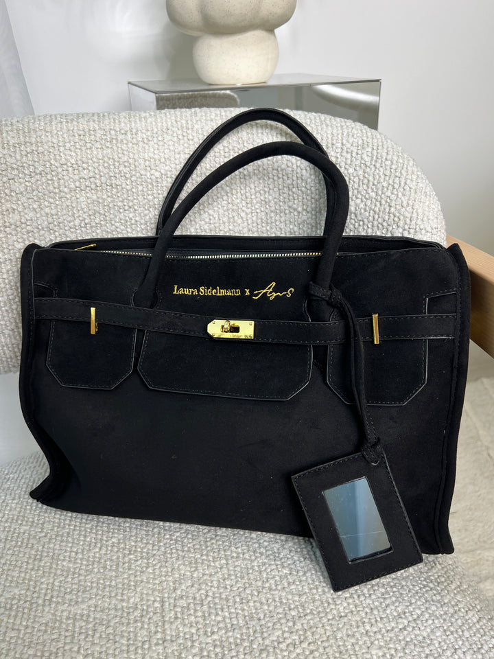 Laura Sidelmann Elina suede bag - Black