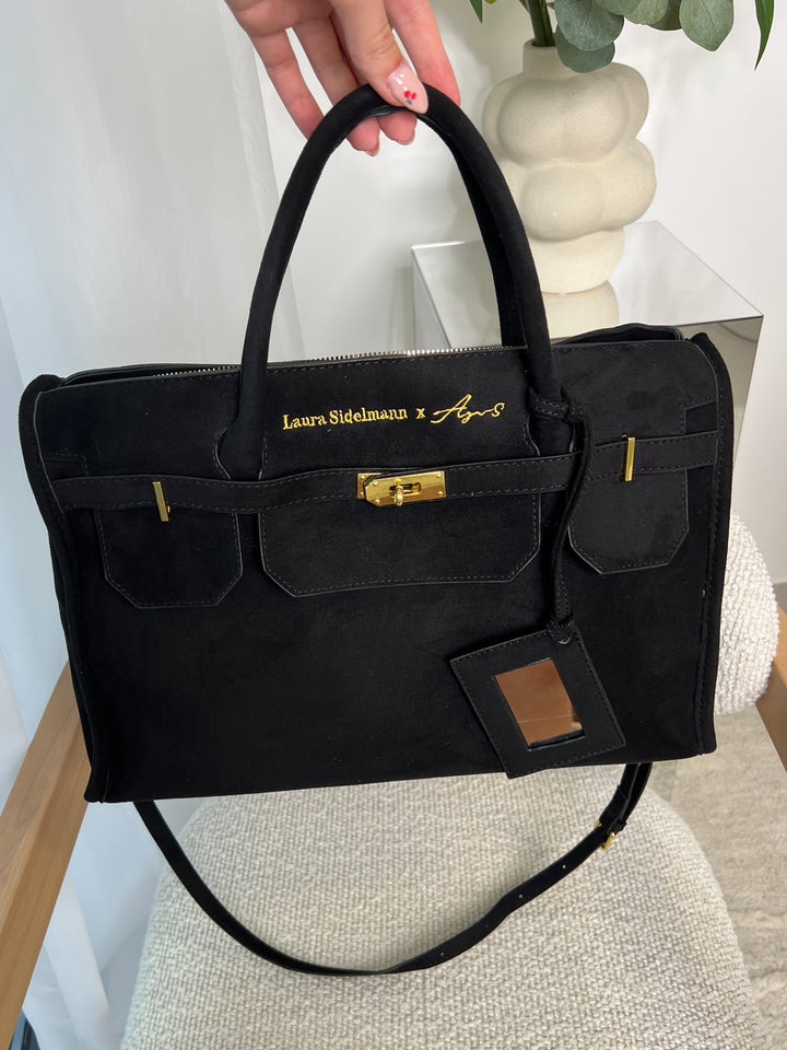 Laura Sidelmann Elina suede bag - Black