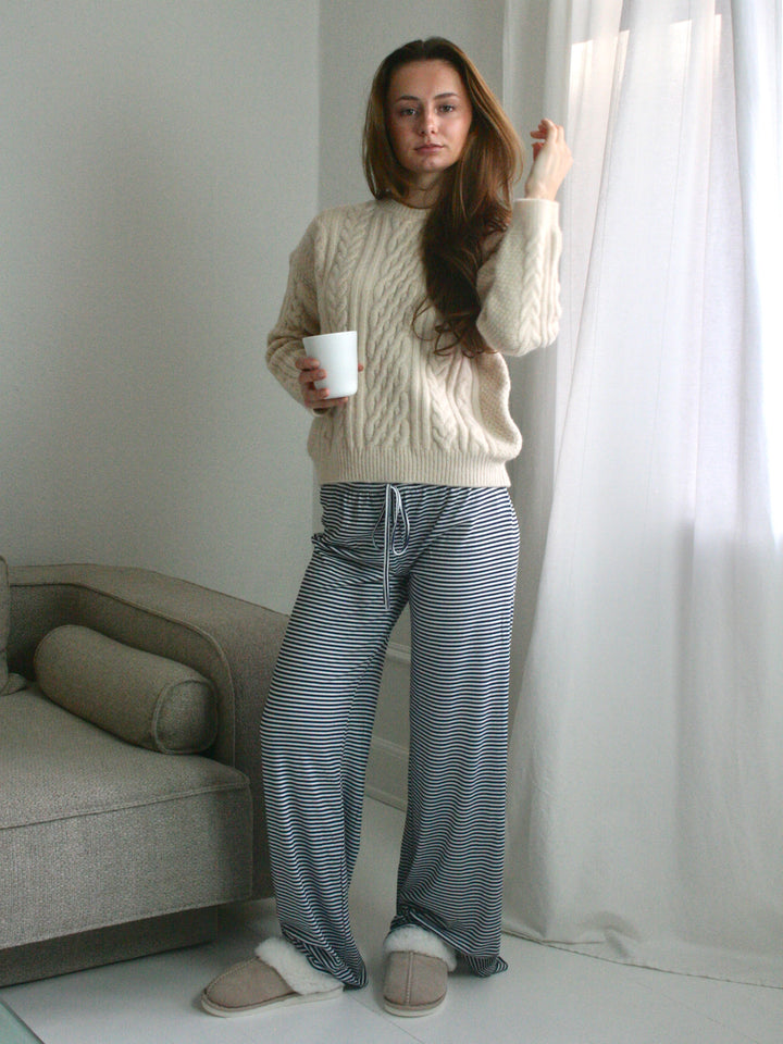 Kaya striped pants - Navy/White