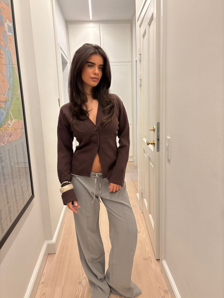 Frida fitted cardigan - Brown