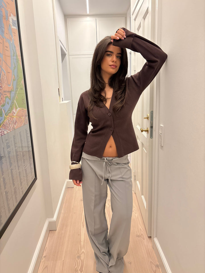 Frida fitted cardigan - Brown