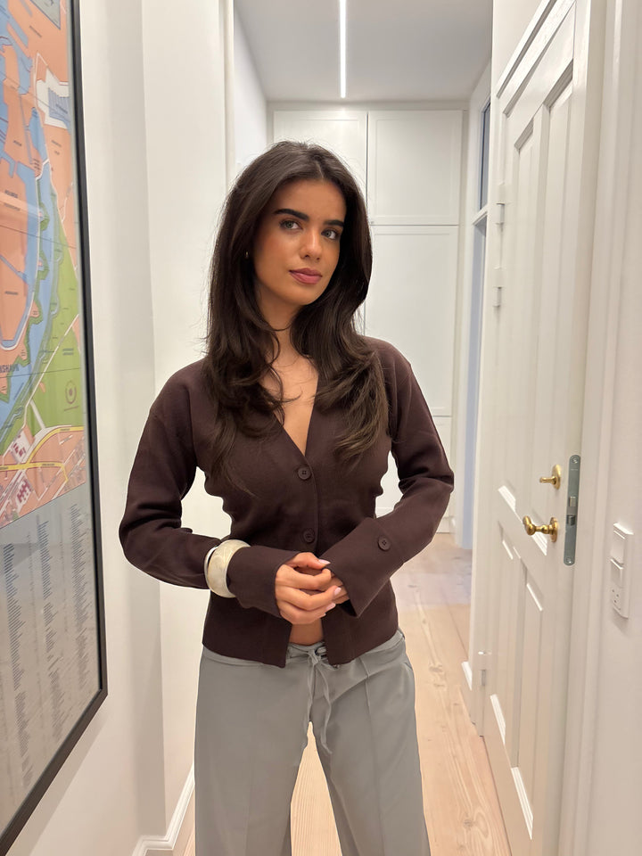 Frida fitted cardigan - Brown