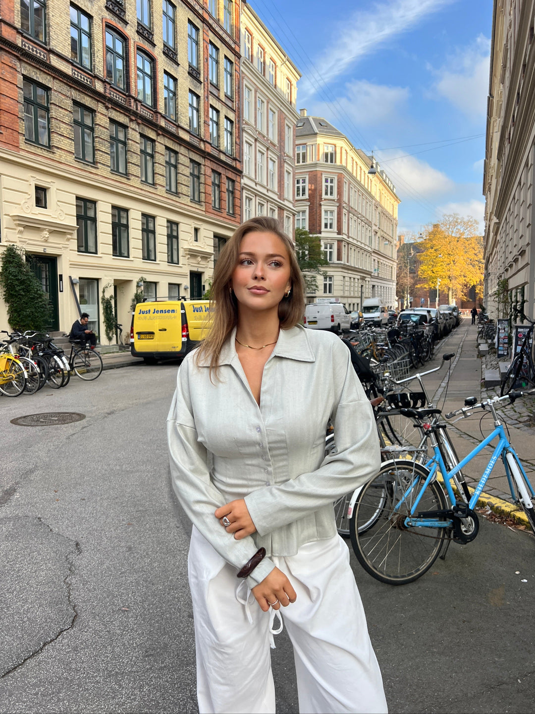 Alessia fitted striped shirt - Beige