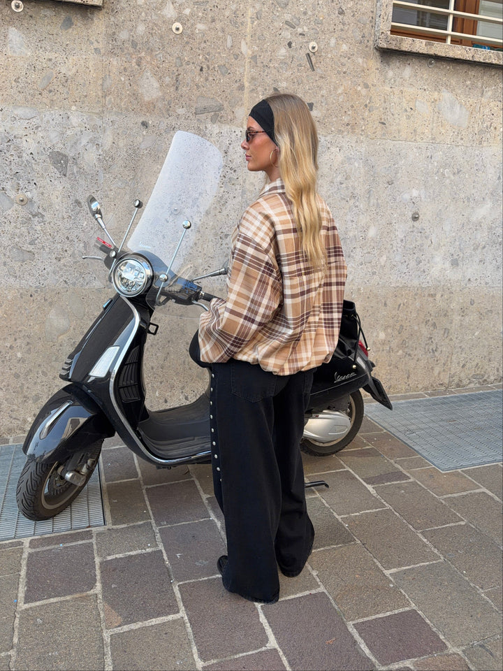 Elin checked bomber jacket - Brown