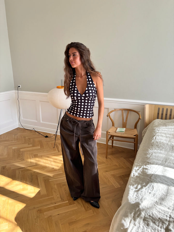Ophelia polka dot top - Black/White