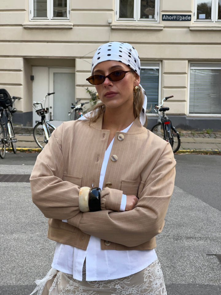 Liana striped bomber jacket - Beige