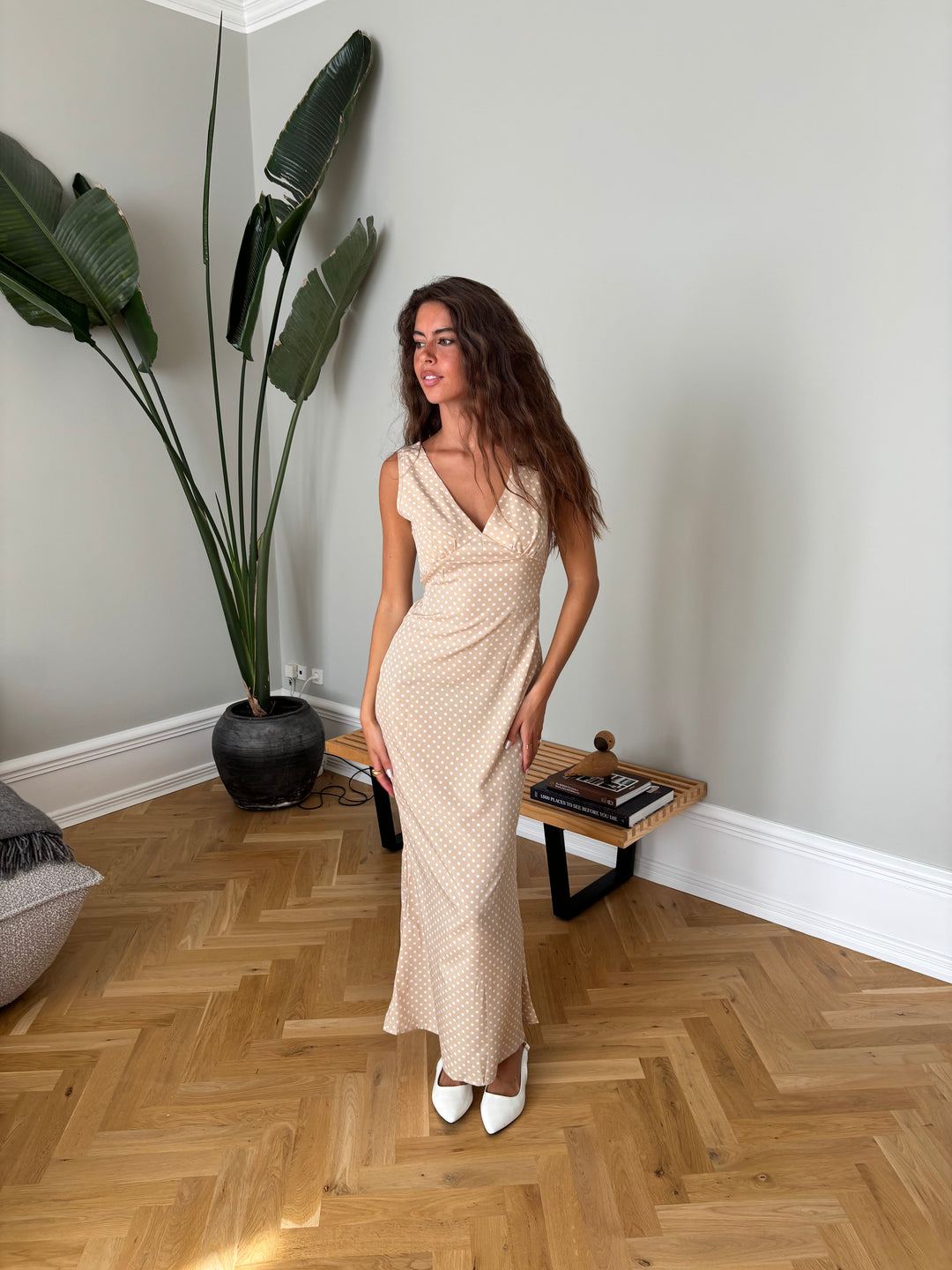 Vida polka dot dress - Beige