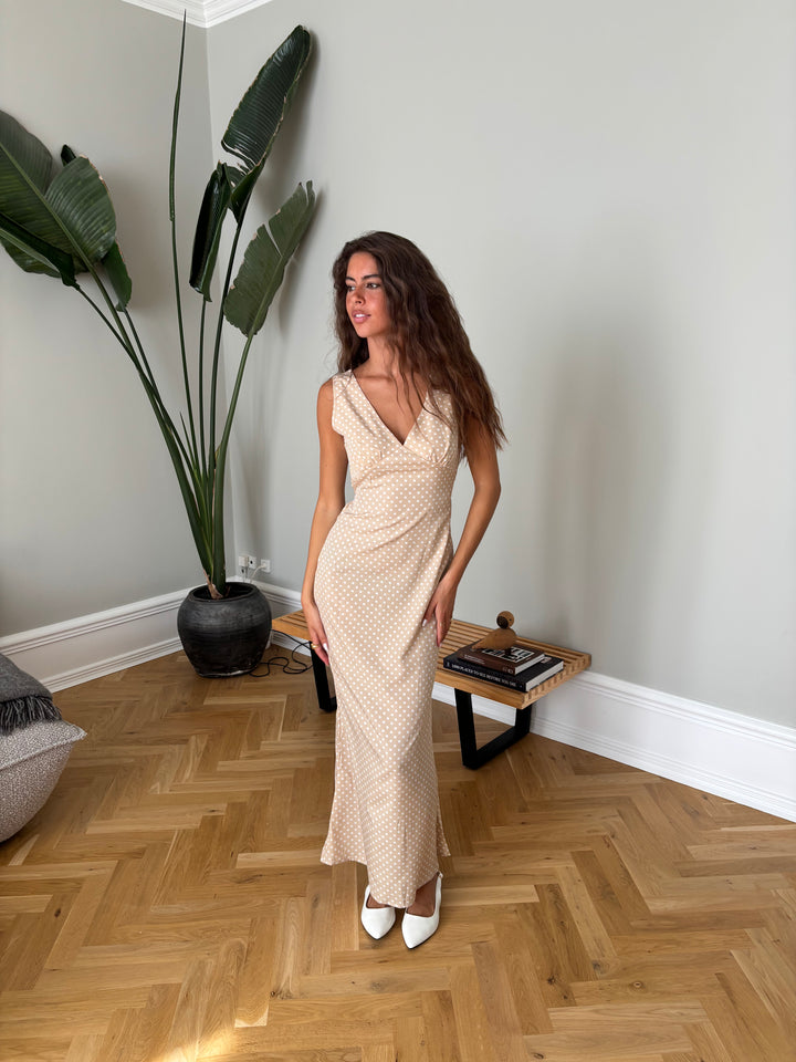 Vida polka dot dress - Beige