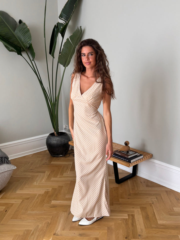 Vida polka dot dress - Beige