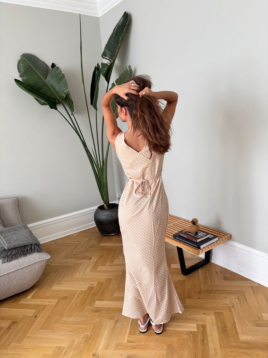 Vida polka dot dress - Beige