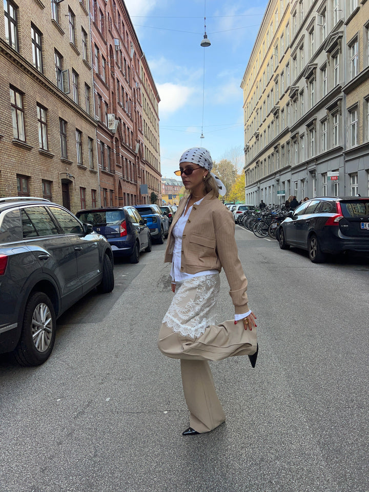 Liana striped bomber jacket - Beige