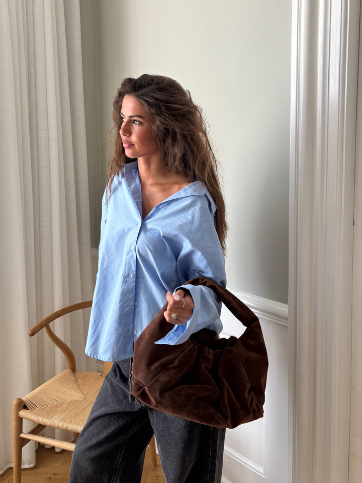 Lea suede bag - Dark brown