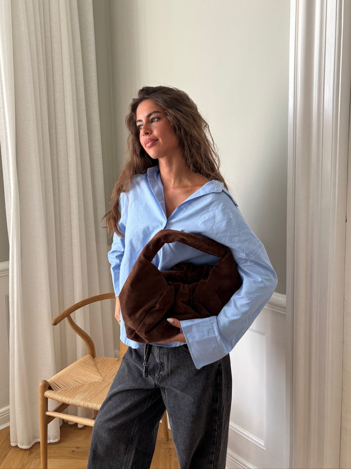 Lea suede bag - Dark brown
