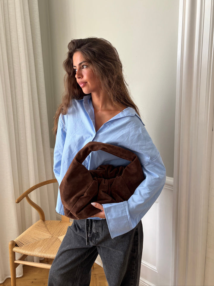 Lea suede bag - Dark brown