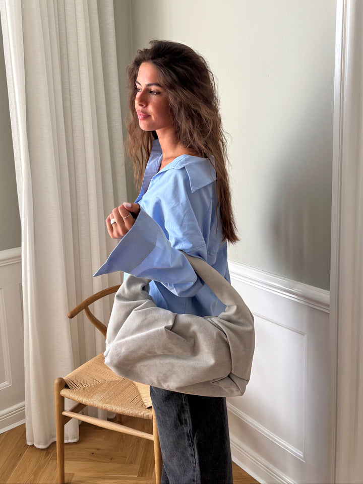 Lea suede bag - Light grey
