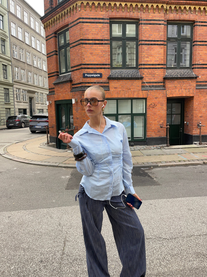 Chloe smock shirt - Blue/White